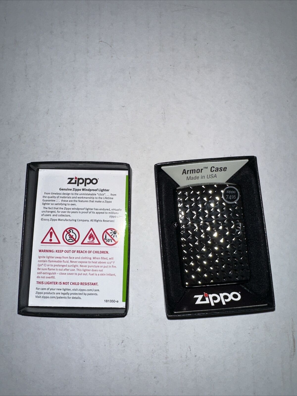 Unfired Sealed Zippo Engine Turn Armor Case Lighter & Box
