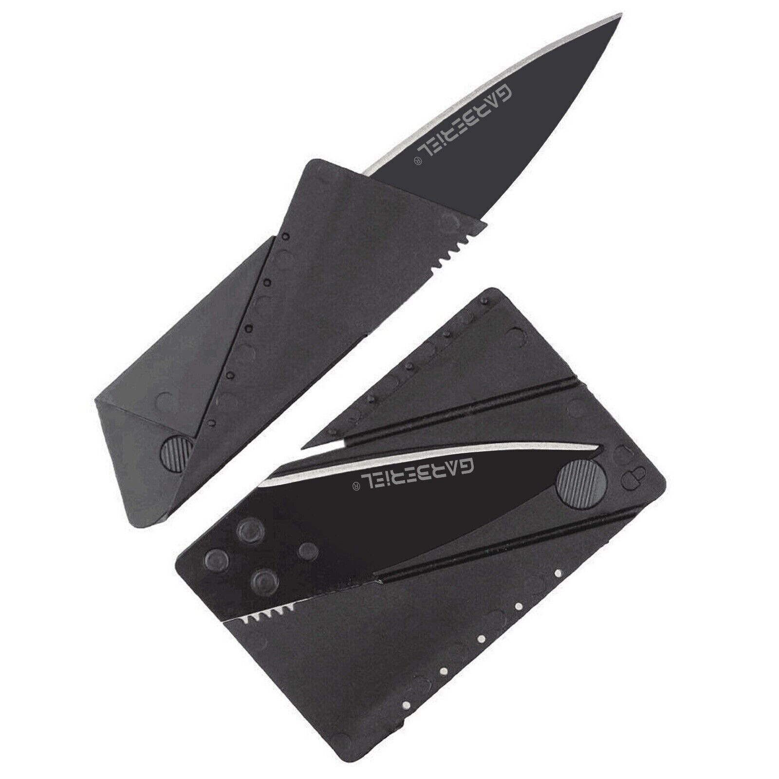 Credit Card Folding Knife Black Wallet Sharp Thin Hunting Camping USA SELLER