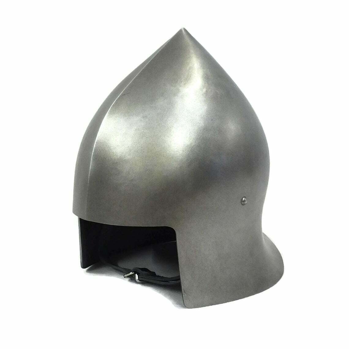 Medieval Open Face Sallet Helmet LARP Armor Silver