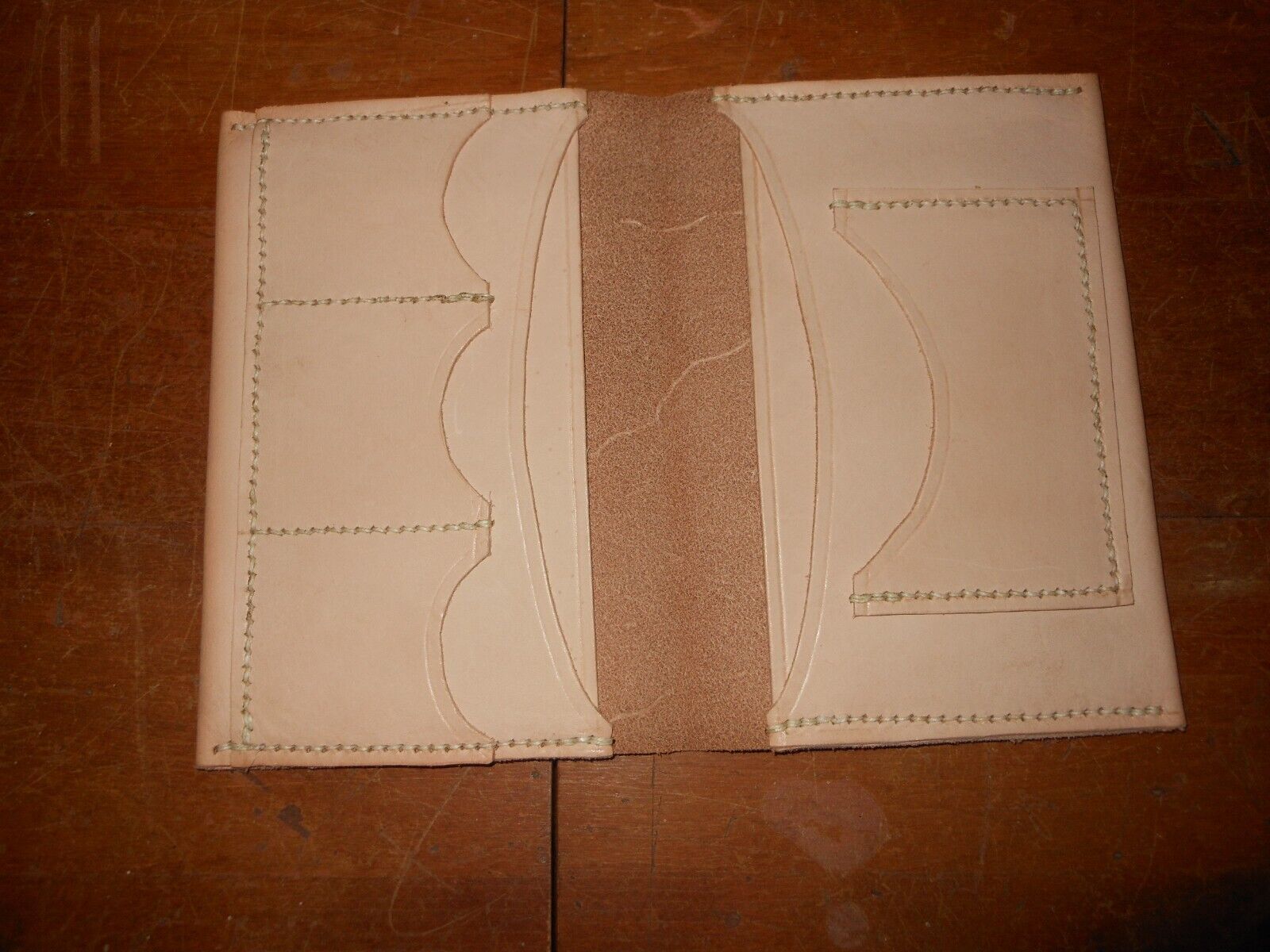 Hand Sewn German WWII Wallet Type II, Soldbuch, tan, new, US made, Suit Wallet