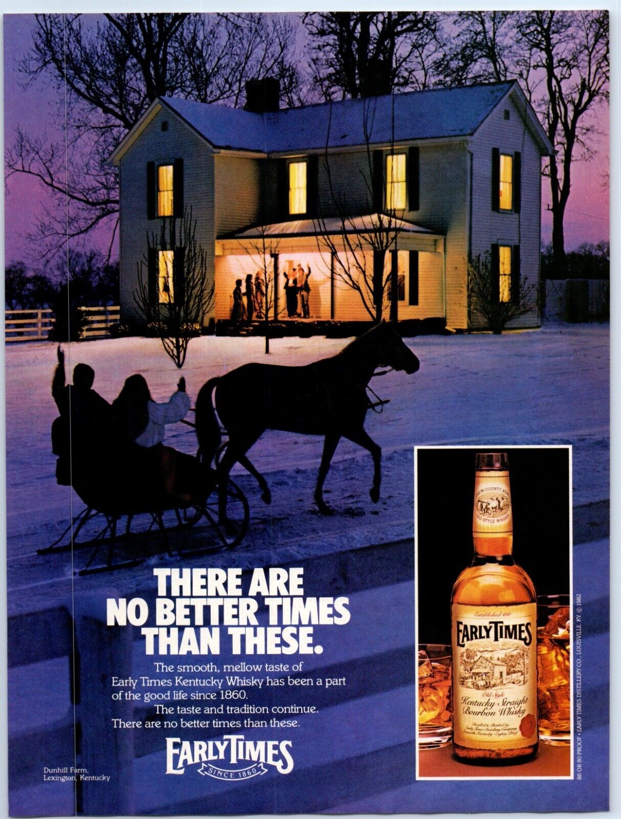Early Times Kentucky Whisky NO BETTER TIMES 1983 Print Ad 8\