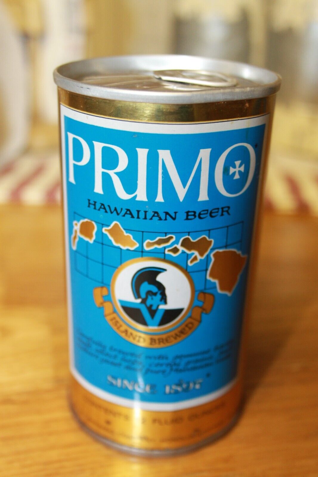 Vintage 70\'s Primo Wide Seam 12oz Beer Can-Schlitz Brewing-Hawaii-Bottom Opened