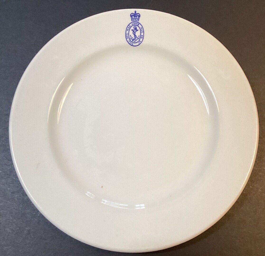 British Navy Admiralty Plate- Well Marked- 8 1/2 Inch Wide- W H Grindley Maker