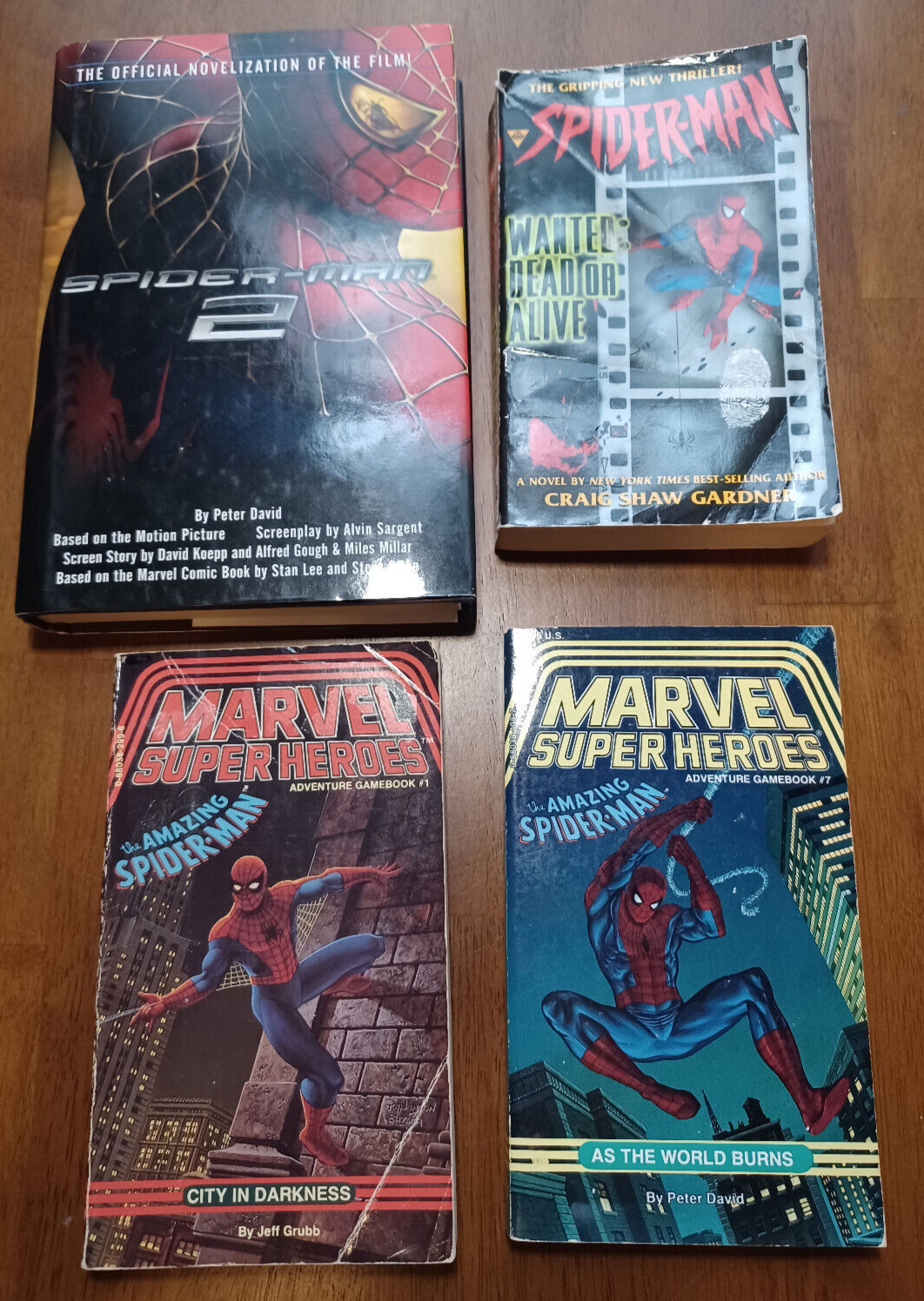 4x Book LOT - Amazing Spider-Man Gamebooks #1 & #7 City in Darkness, World Burns