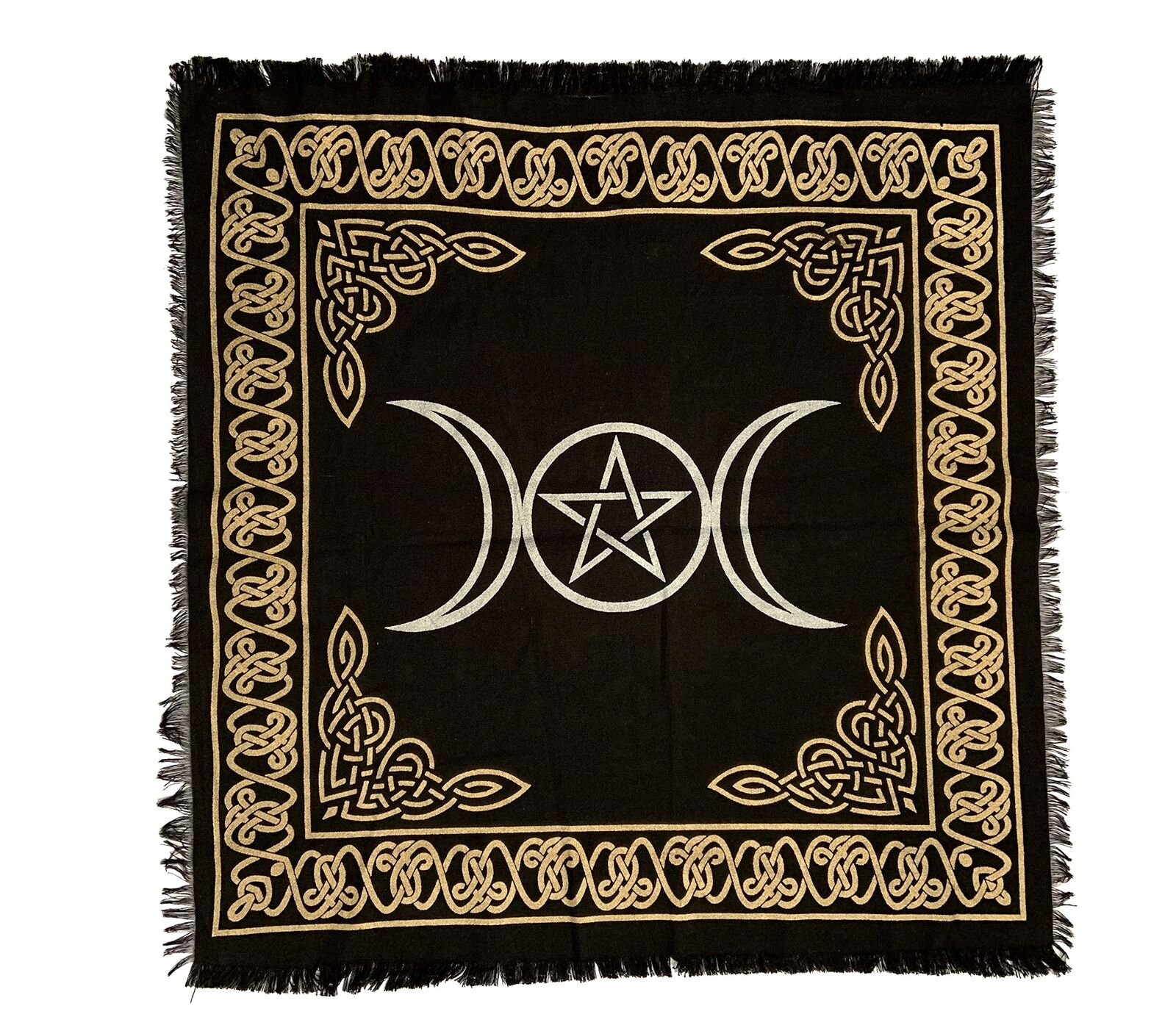 Gold Bordered Pentagram Altar Cloth (24-inch x 24-inch)