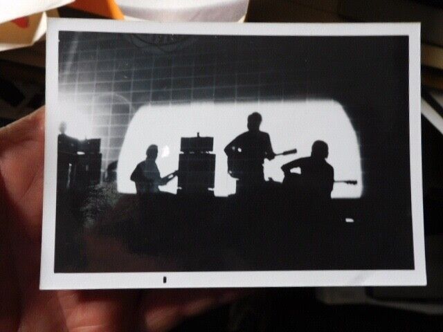 VINT SNAPSHOT PHOTO, SILHOUETTE OF PERFORMING MUSIC BAND