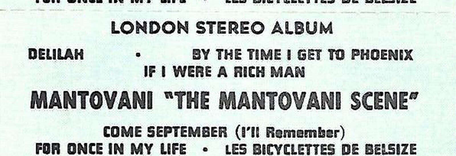 Mantovani-The Mantovani Scene, Delilah/By The Time I Get, Jukebox Label 33 RPM
