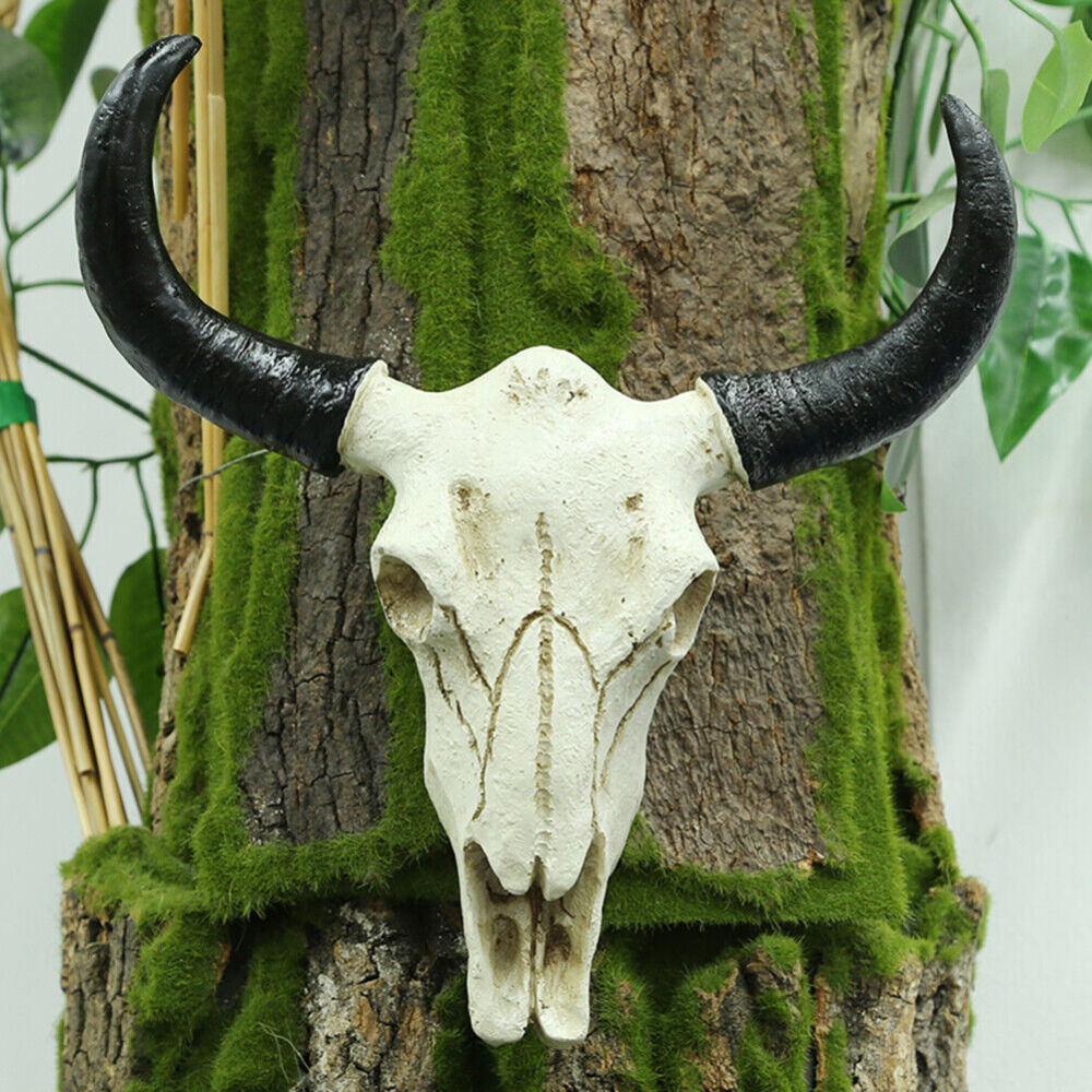 Longhorn Cow Skull Head Wall Ornament 3D Sculpture for Home Bar Restaurant Decor