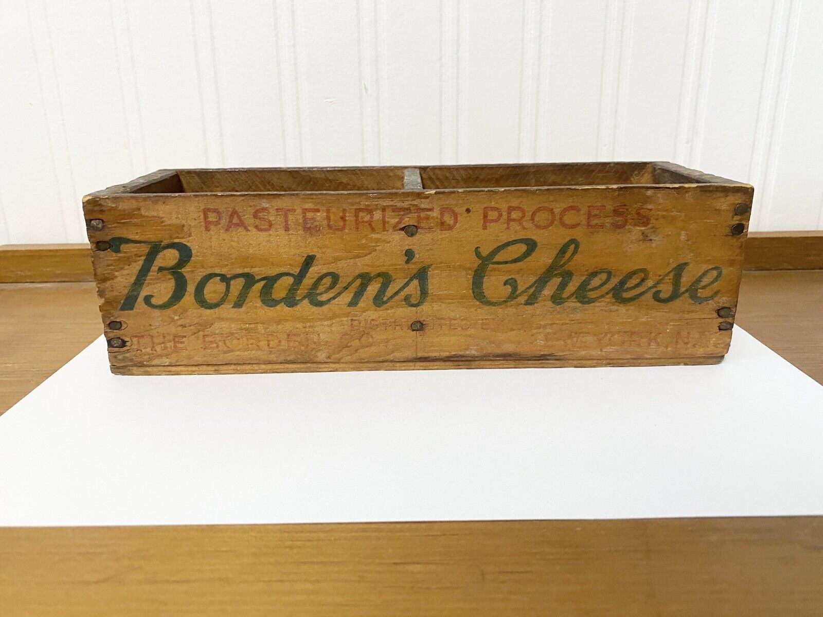 Antique Borden's Cheese Wooden Box New York