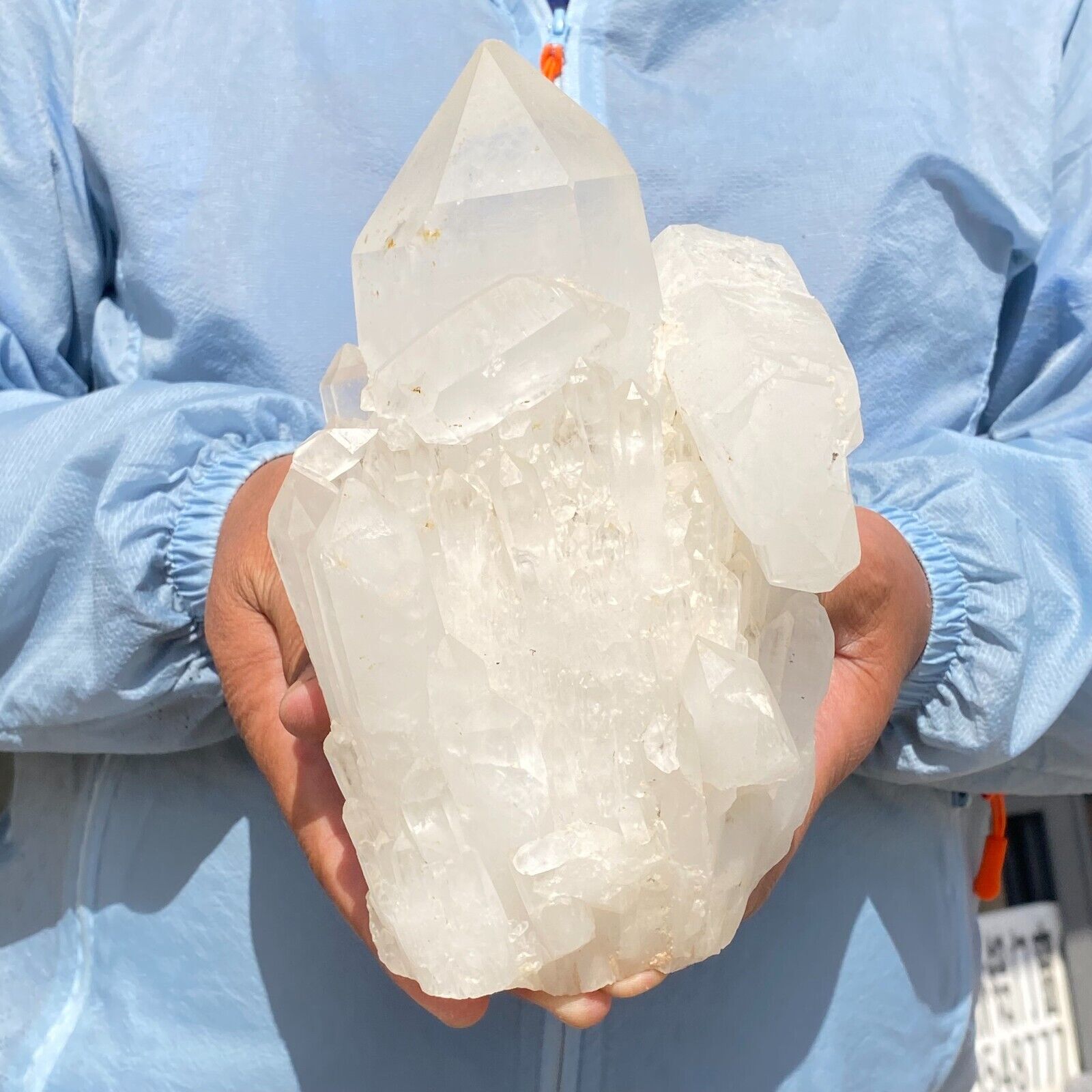4.94Lb Natural white transparent Clear Quartz Crystal Cluster Mineral Healing