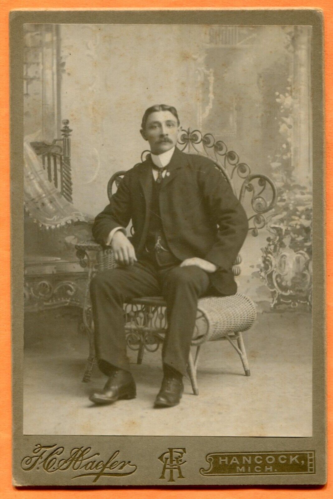 Hancock MI Portrait of a Young Man by Haefer, circa 1900