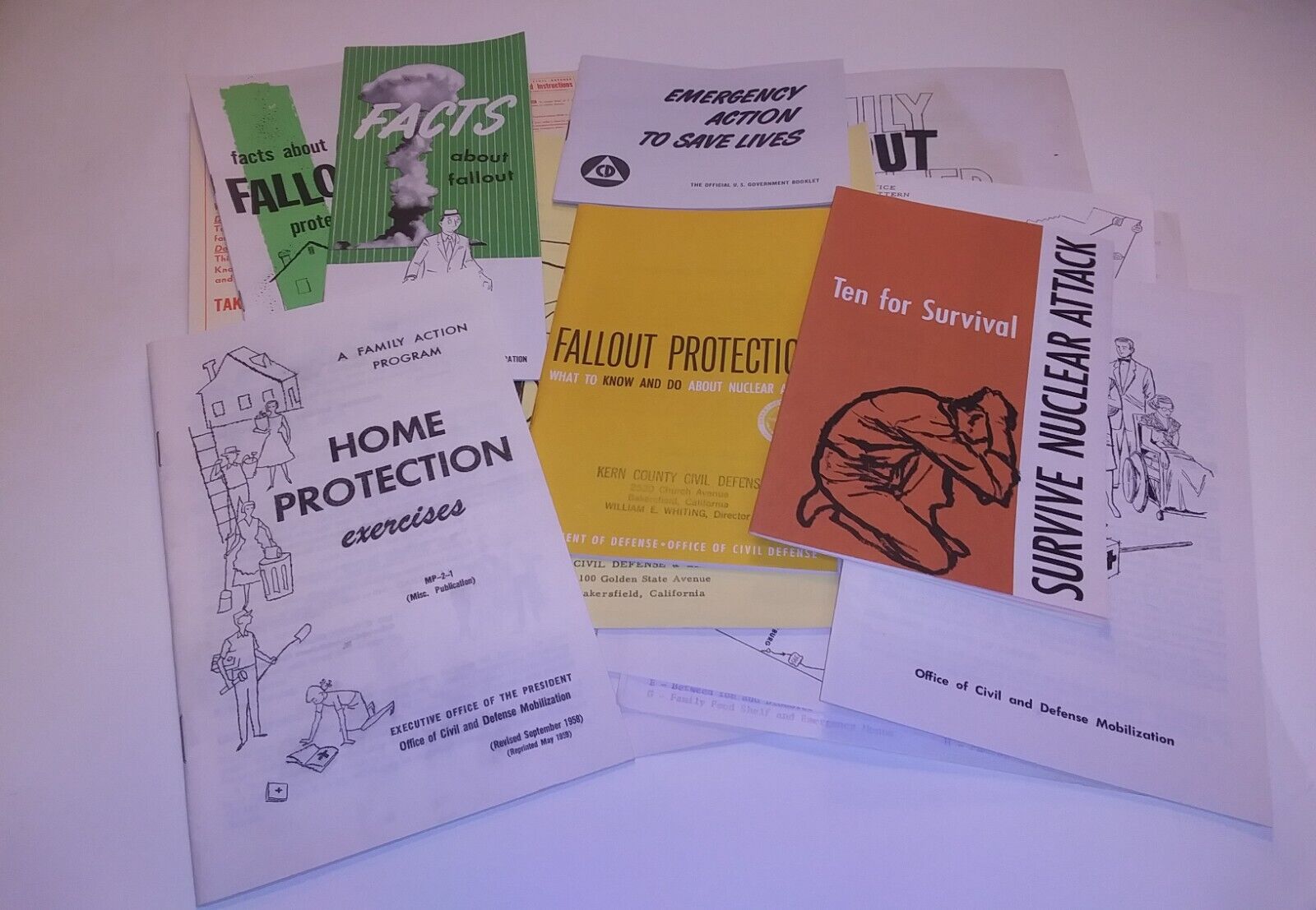 Vintage Nuclear Fallout Shelter Defense Survival Paper Ephemera Huge Lot Of 15