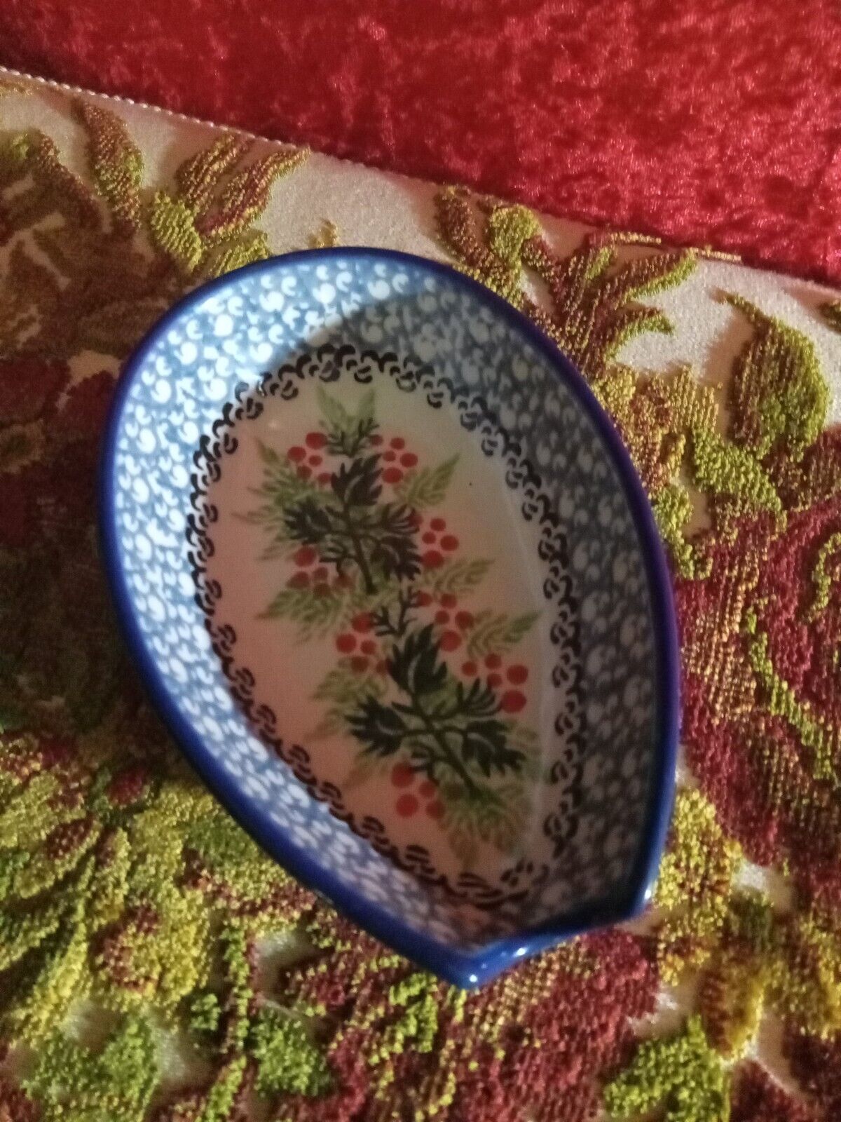 Ceramika Artystyczna Art pottery Spoon Rest, Made In Poland Boleslawiec. G3-178