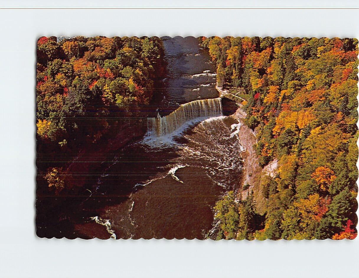 Postcard Aerial View Upper Tahquamenon Falls Michigan USA