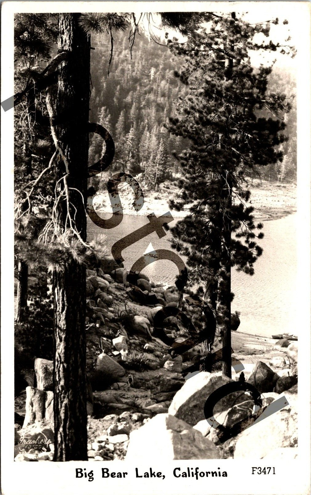 1948 Big Bear Lake, California, Frashers FOTO Card, RPPC postcard jj232