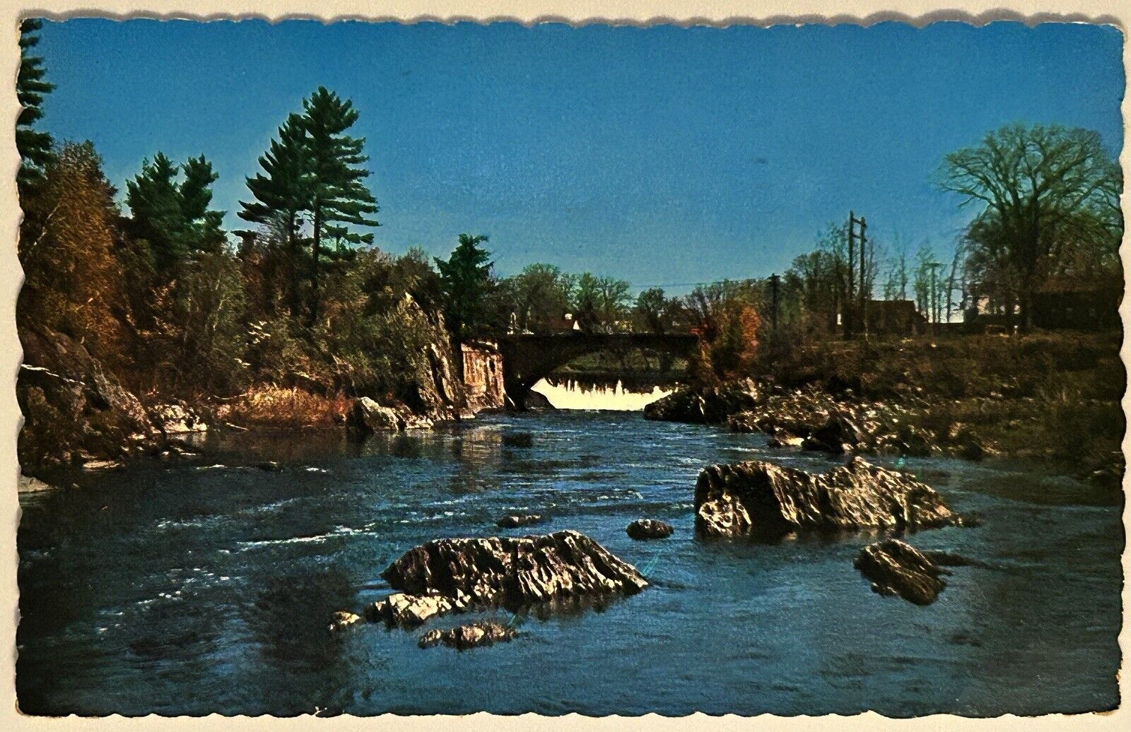 The Falls in Enosburg Vermont Missisquoi River vintage postcard posted