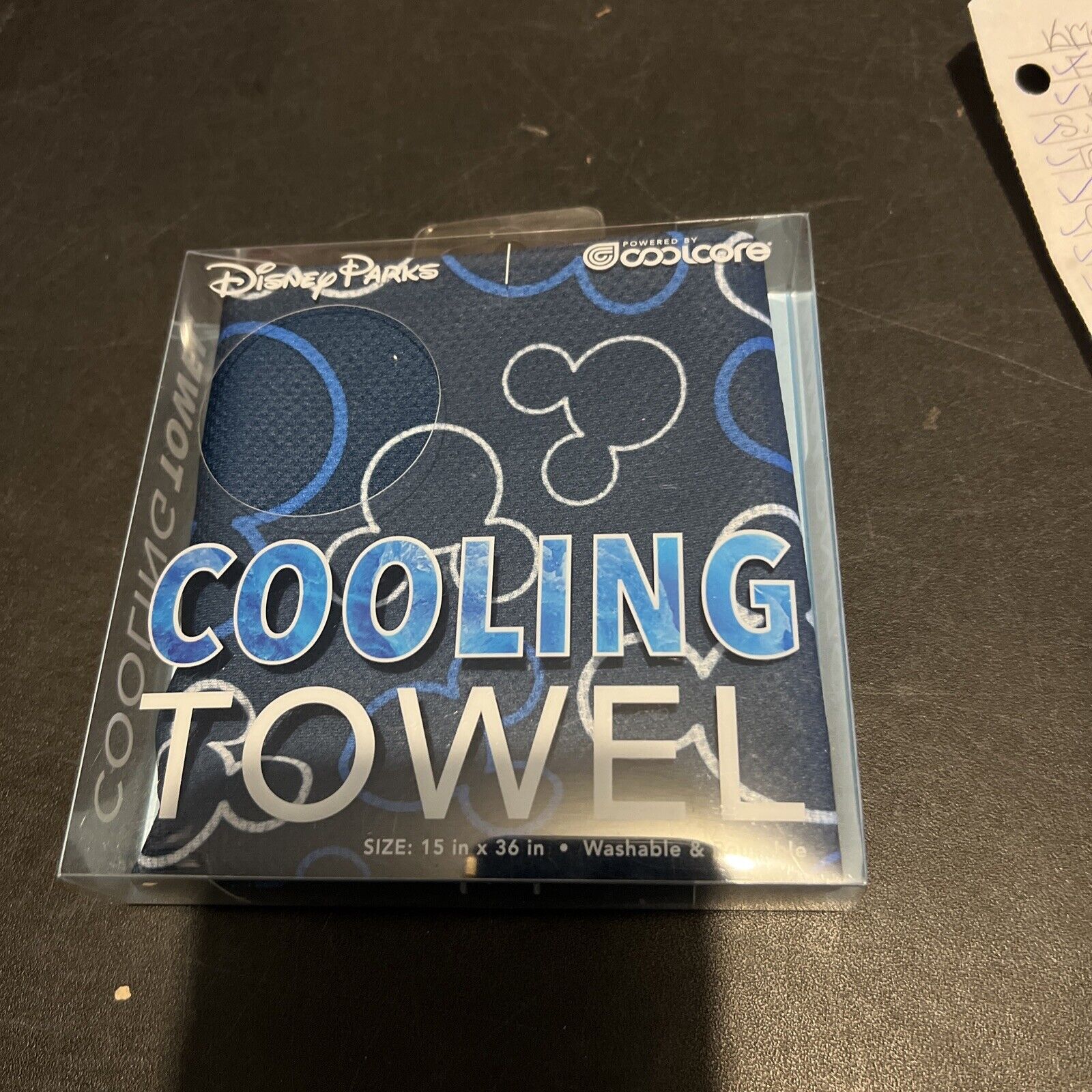Disney Parks Mickey Mouse Cooling Towel BLUE Mickey Icon New In Box
