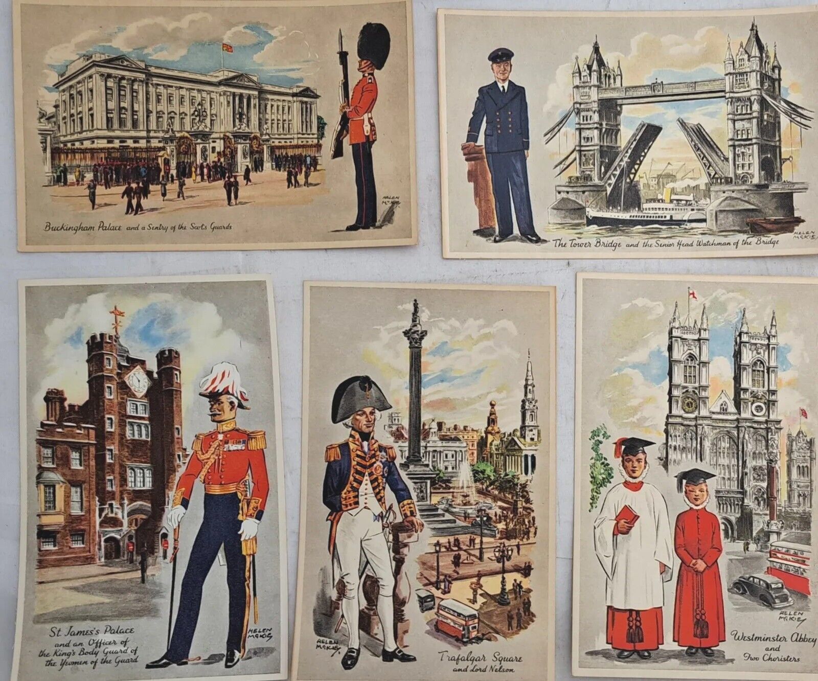 Lot of Vintage Postcards England St. James Palace,Tower Bridge Tuck\'s