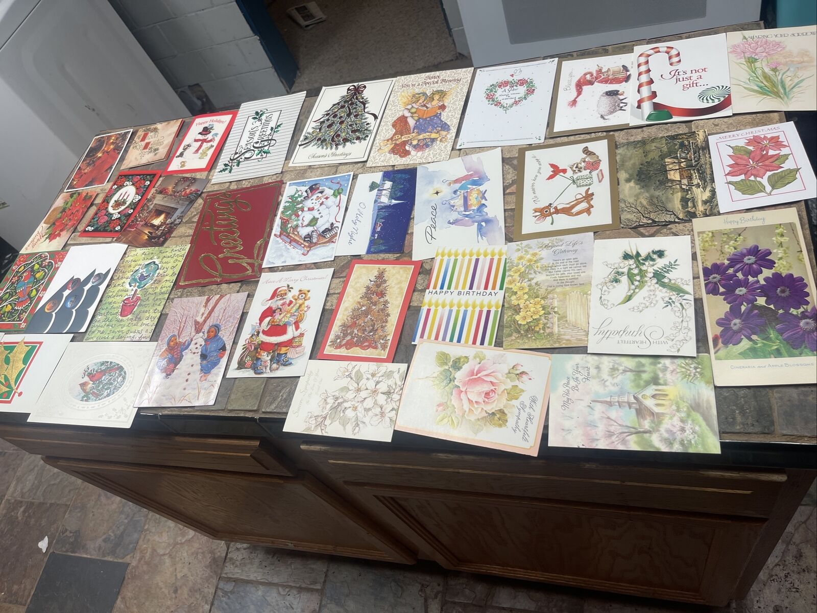 Vintage Huge  Lot of  Used Birthday Cards Mixed Very Nice And Rare Christmas