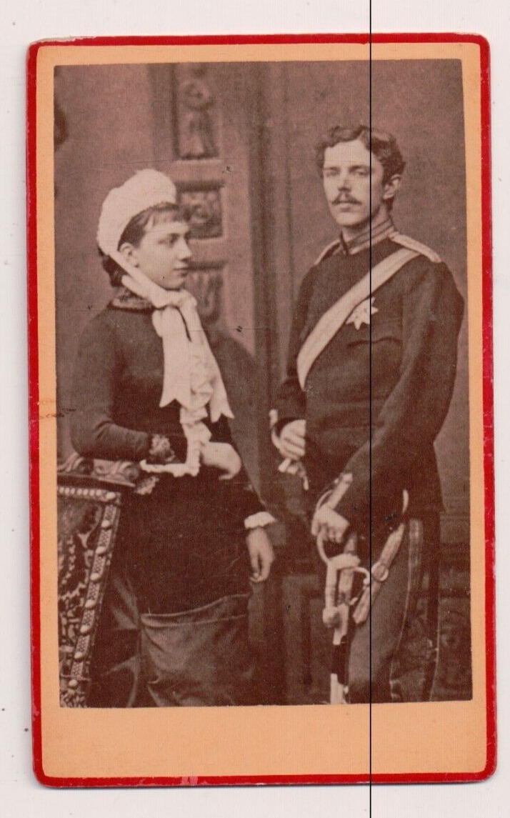 Vintage CDV  King Gustaf V & Queen Victoria of Sweden