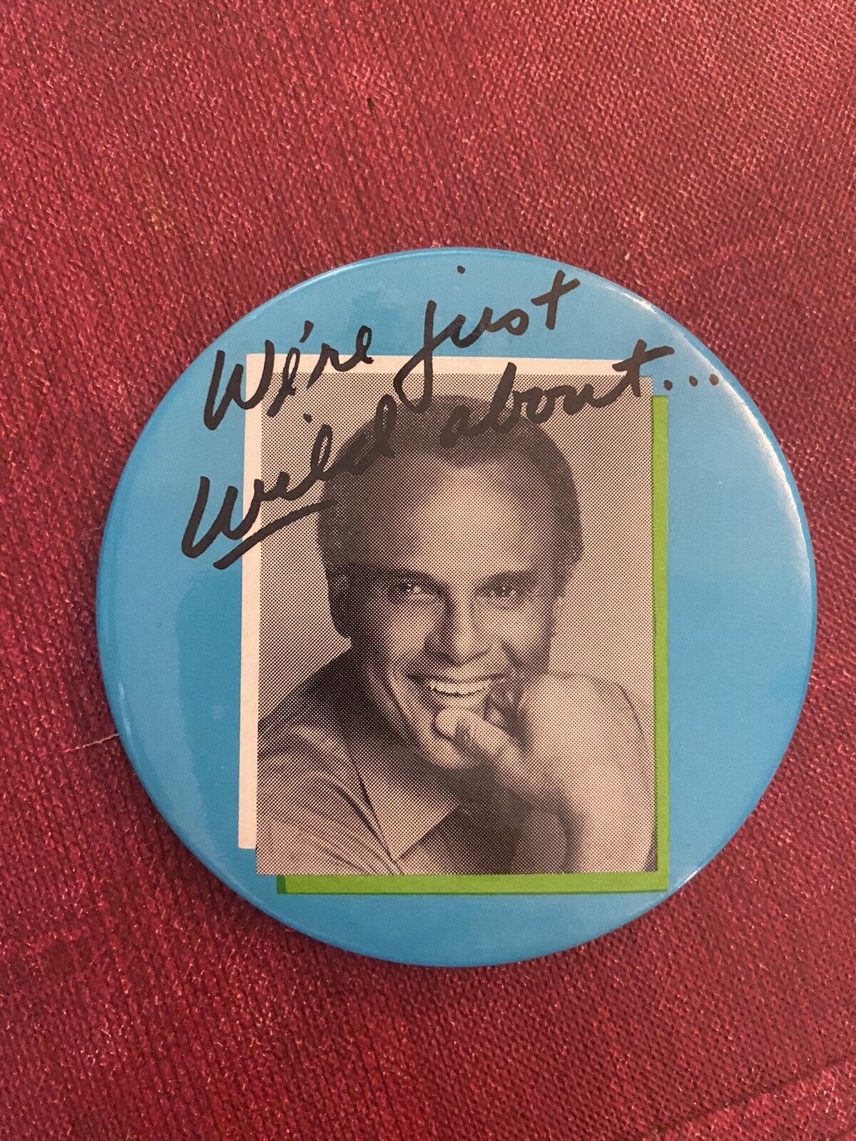 Harry Belafonte pre owned button pin large 3.5 inch