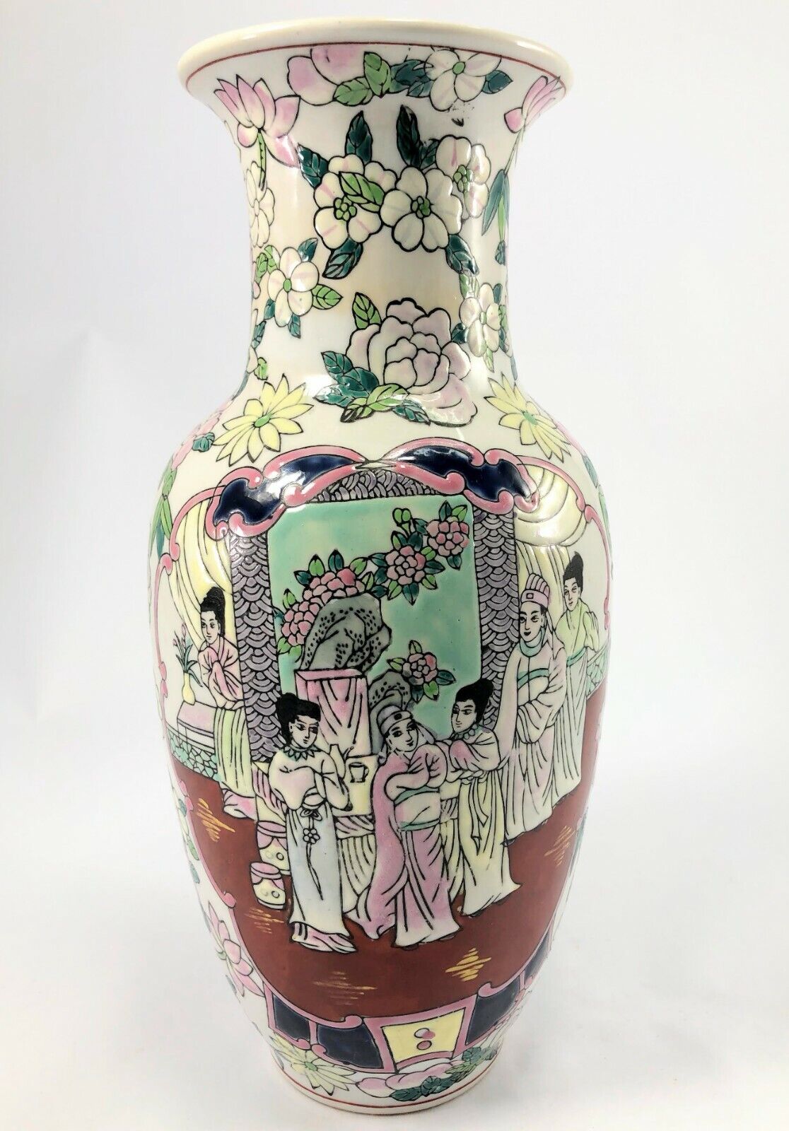 Vintage Hand Painted Flowered Floral Vase China Asian Orientel Vase 10\