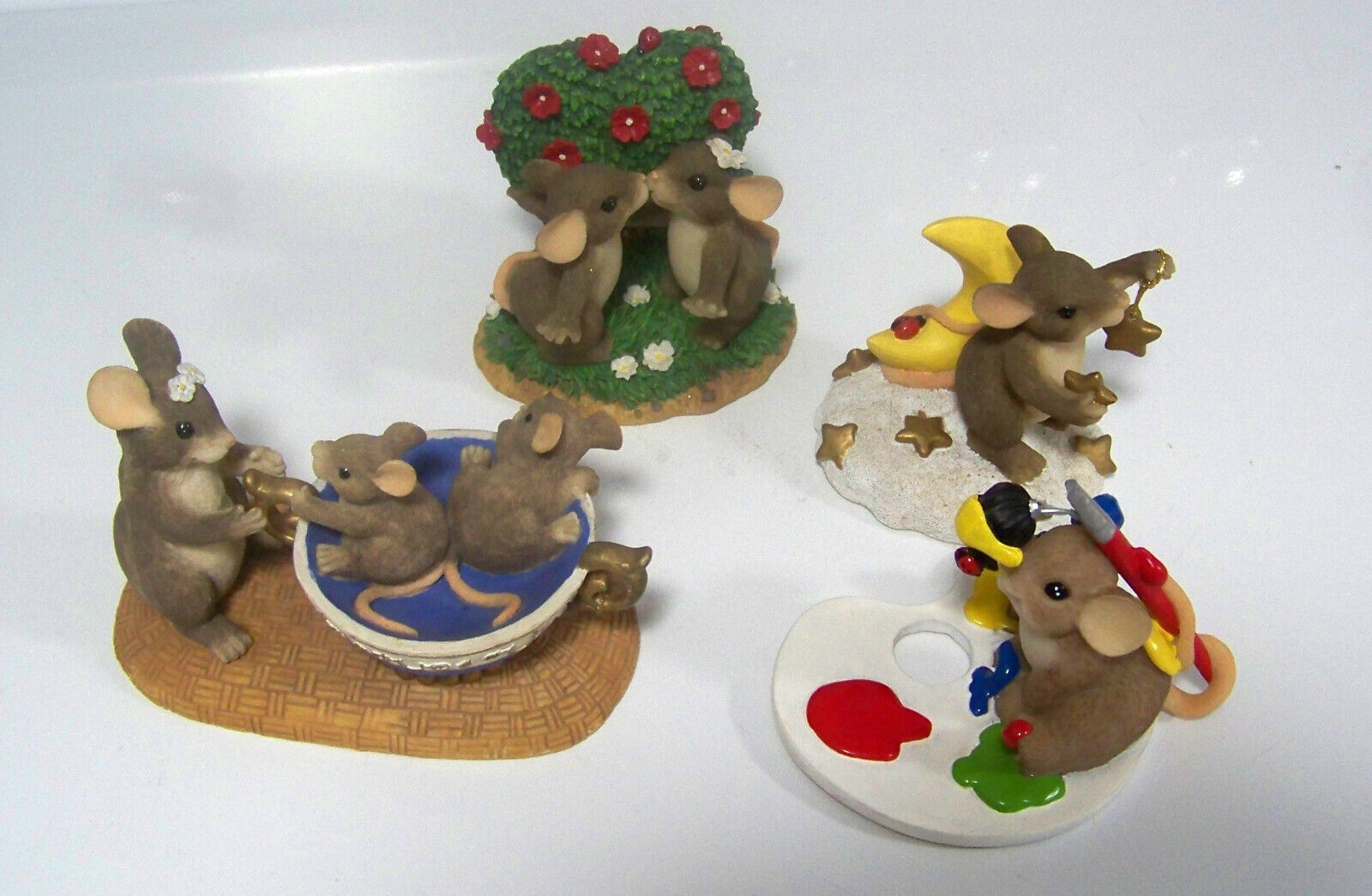 4 Charming Tales figurines  Enesco/Fitz and Floyd (one signed)