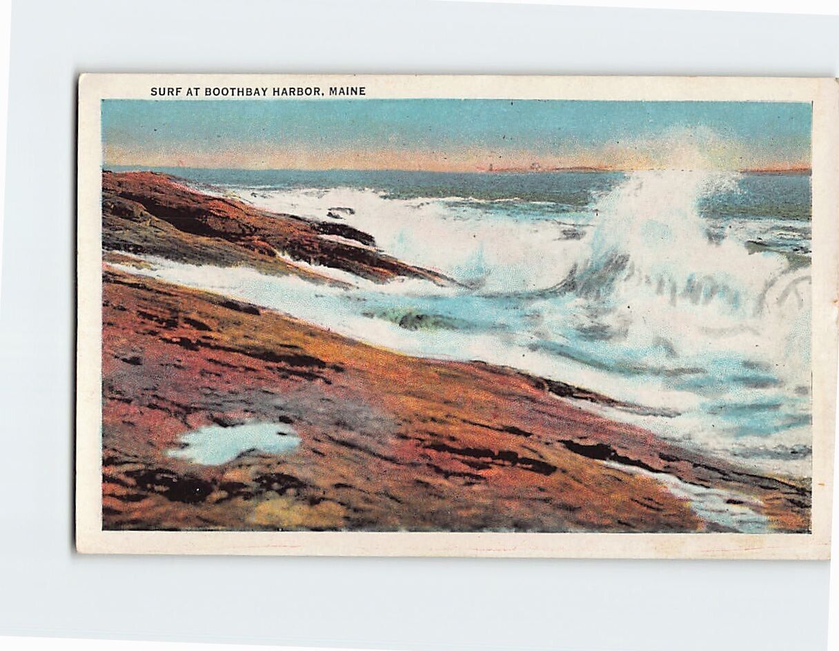 Postcard Surf At Boothbay Harbor Maine USA
