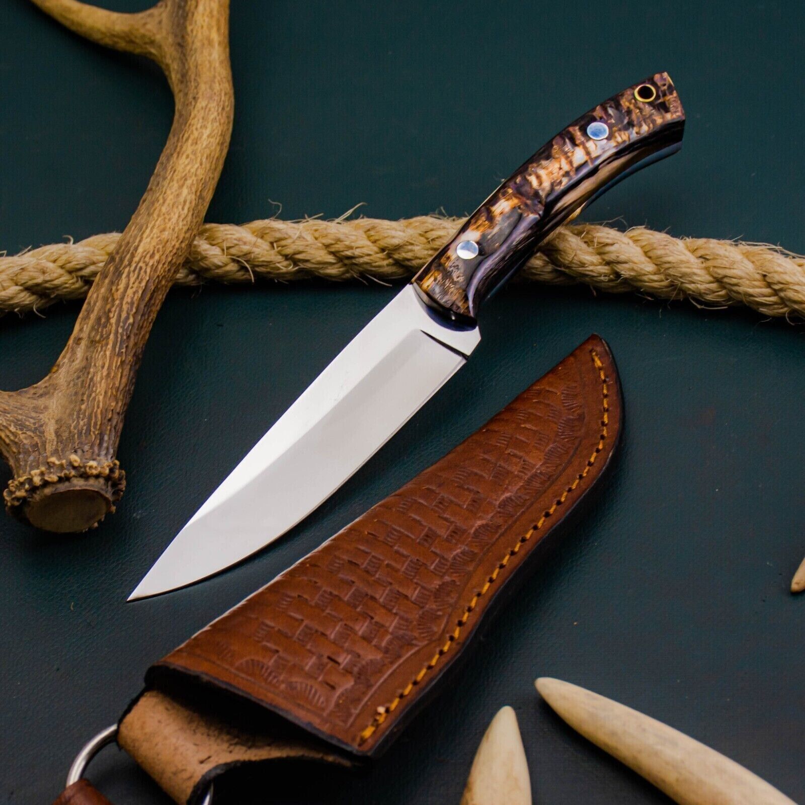 Beautiful Custom Ram Horn Knife #1