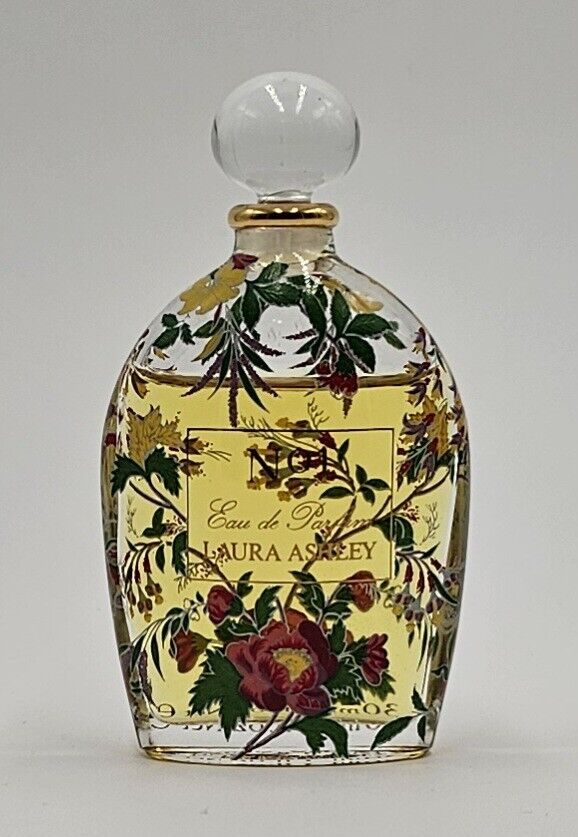 Vintage 1oz Laura Ashley No. 1 Eau De Parfum Floral Bottle Glass Stopper 
