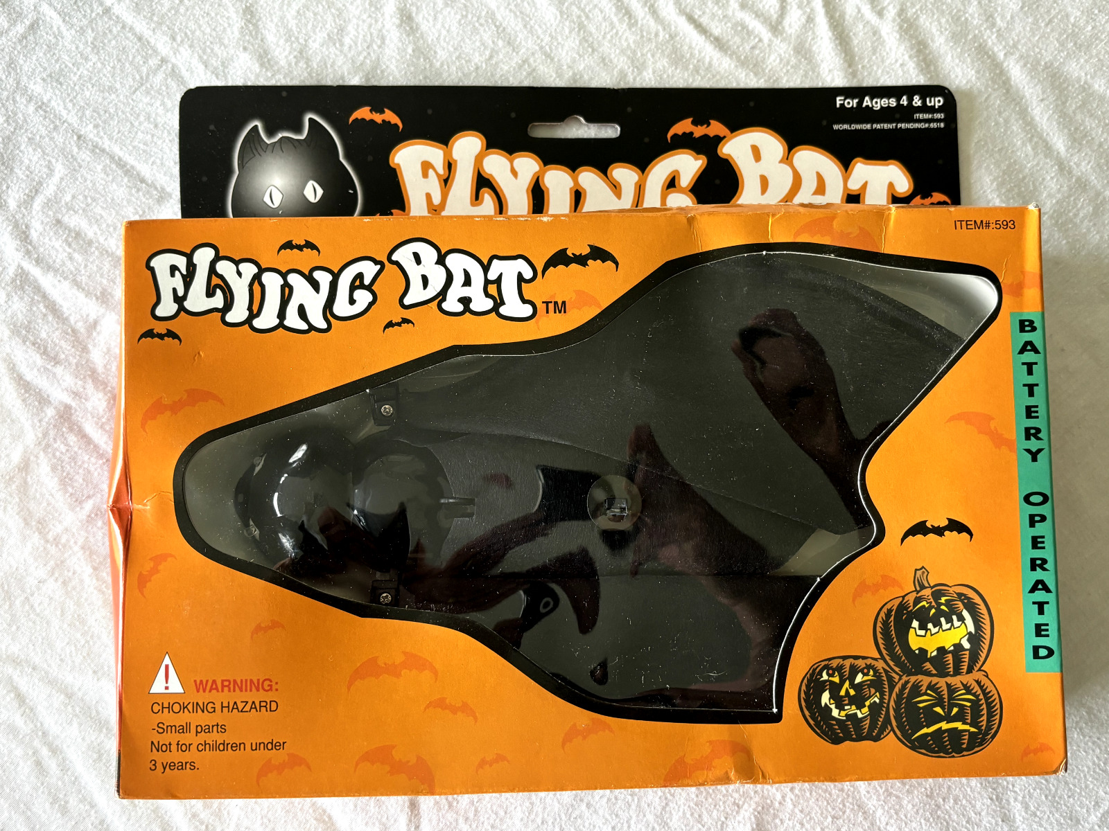 Vintage 80\'s Halloween Flying Bat Battery Operated Motorized New In Box