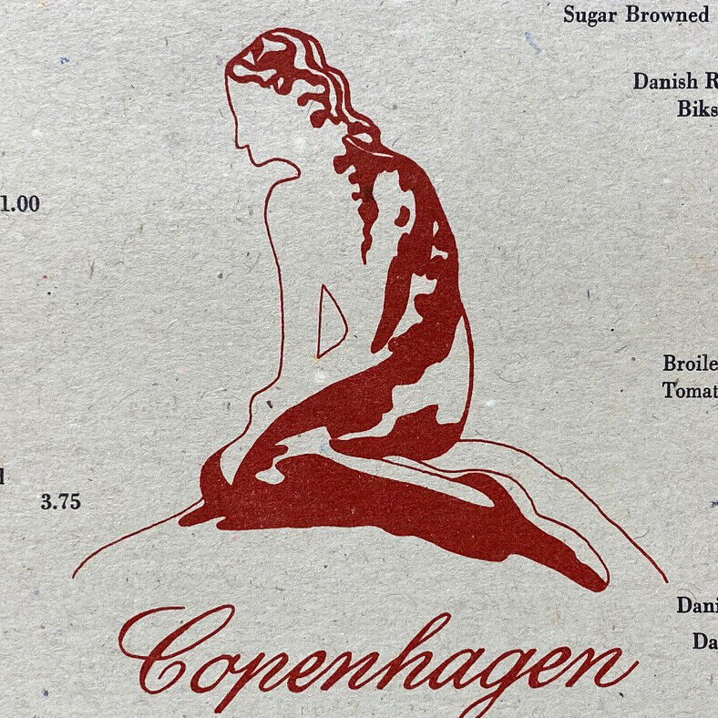 Original Vintage 1968 Copenhagen Danish Restaurant Menu New York City Manhattan