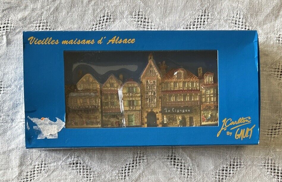 New Set of 5 J. Carlton Gault Miniature Buildings; Alsace France; Enesco In Box