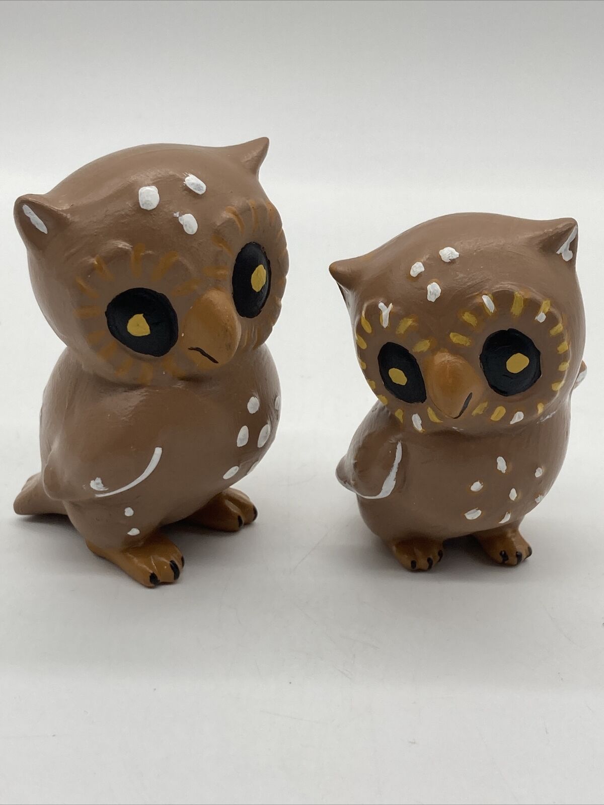 Set of 2 Ceramic Owl Figurines 3.5\
