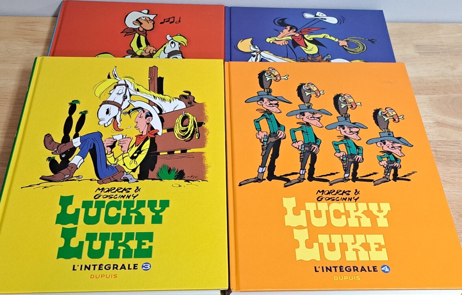 LUCKY LUKE L'INTEGRALE 4 BOOKS LOT  1-4  BY MORRIS & GOSCINNY PUBLISHER DUPUIS