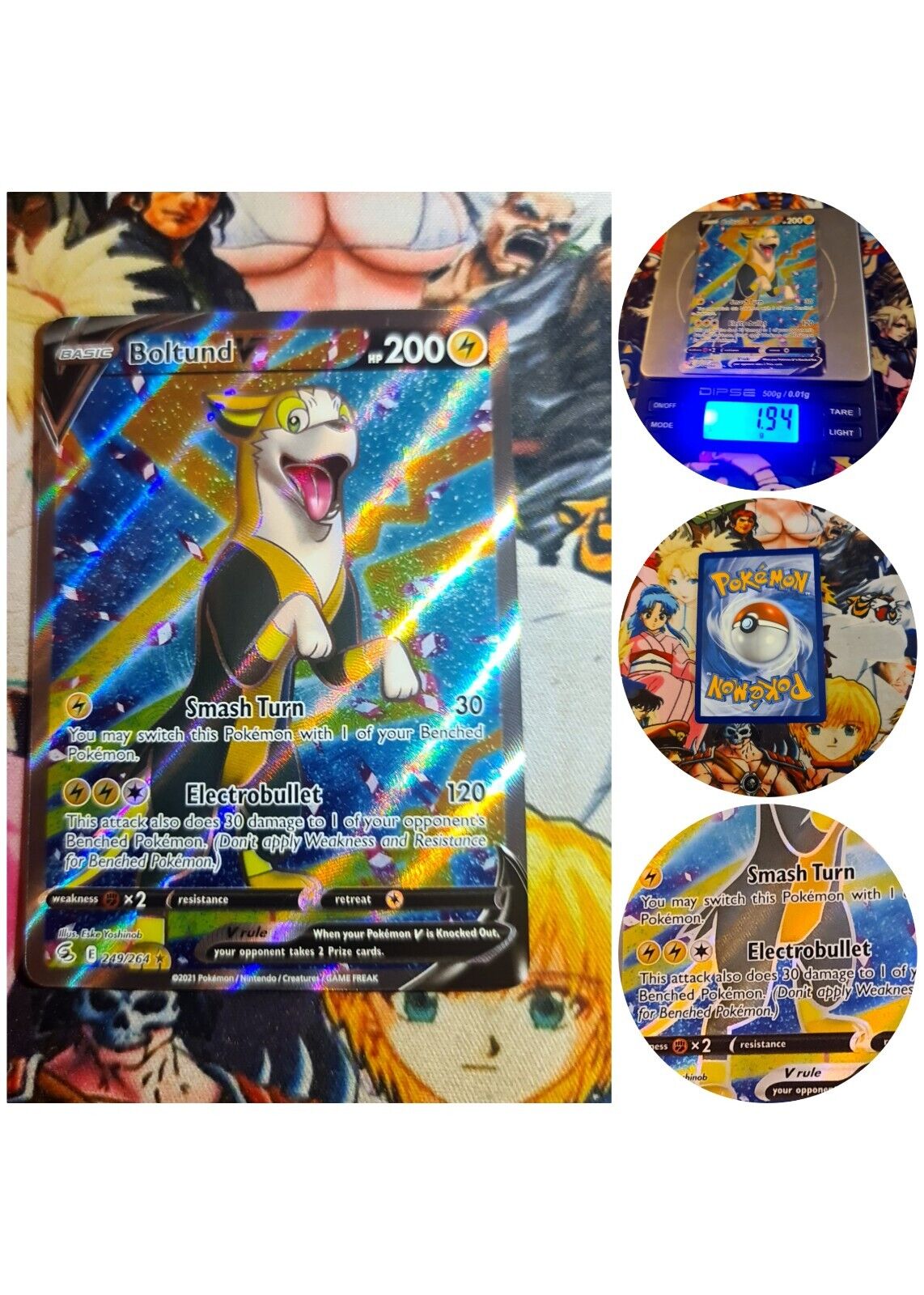 Pokemon Boltund V Fusion Strike 249/264Nm Pokemon Card Card 2021