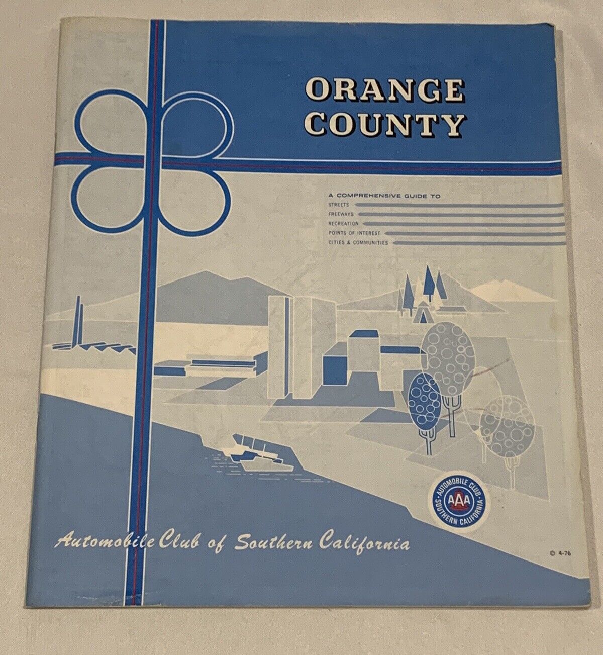 Orange County Southern California Automobile Club Recreation Map Maps Guide Book