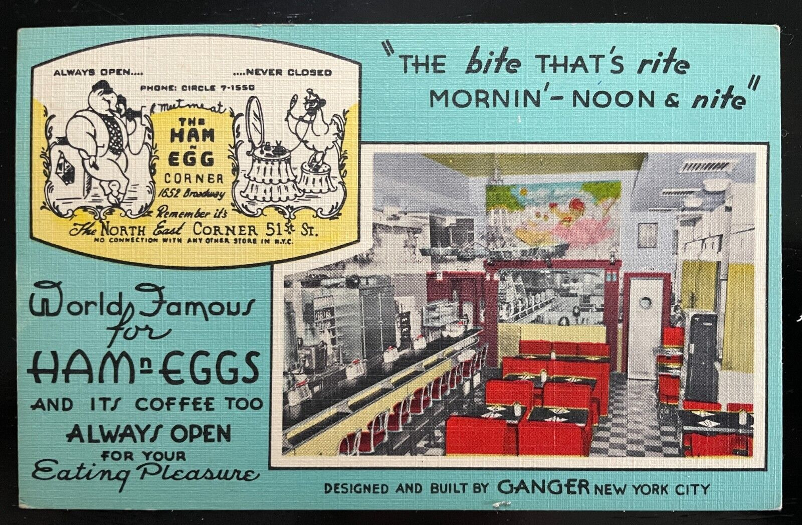 Vintage Postcard 1950\'s The Ham \'N Egg, 51st Street, New York City, NY