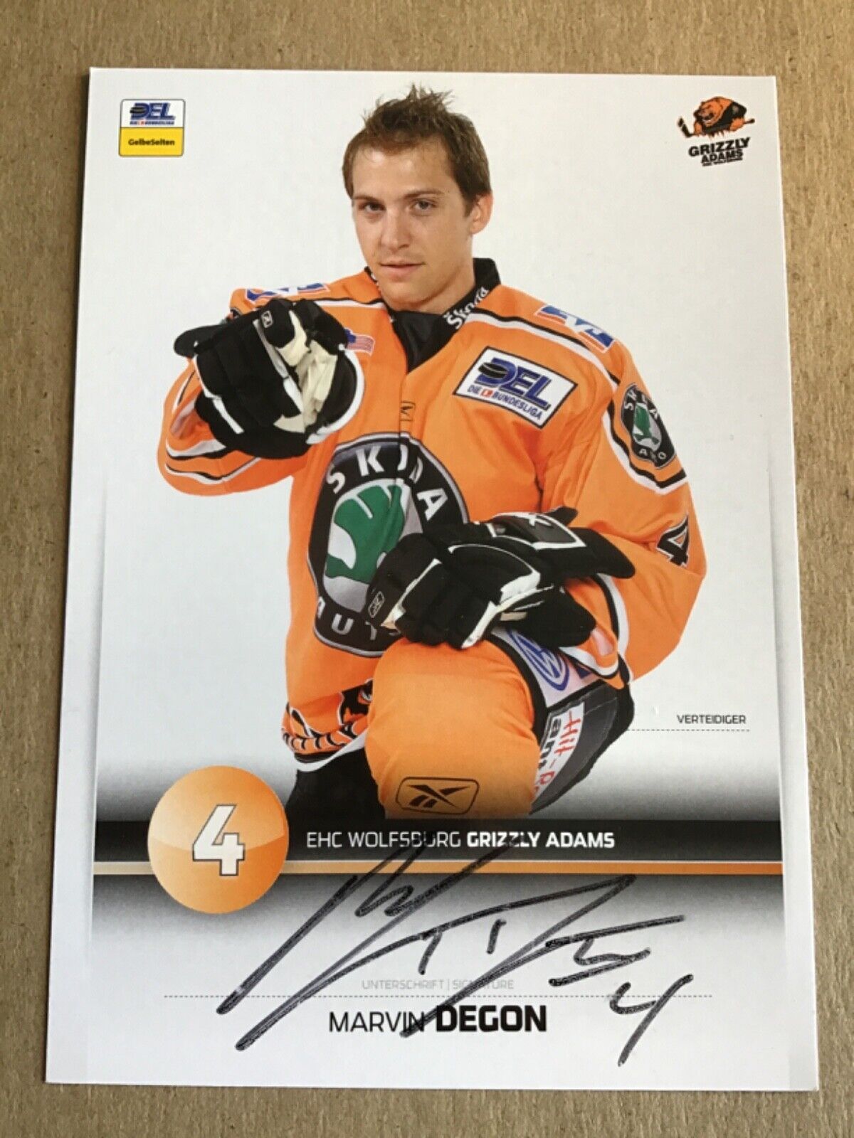 Marvin Degon, USA 🇺🇸 Hockey Grizzly Wolfsburg 2008/09 hand signed