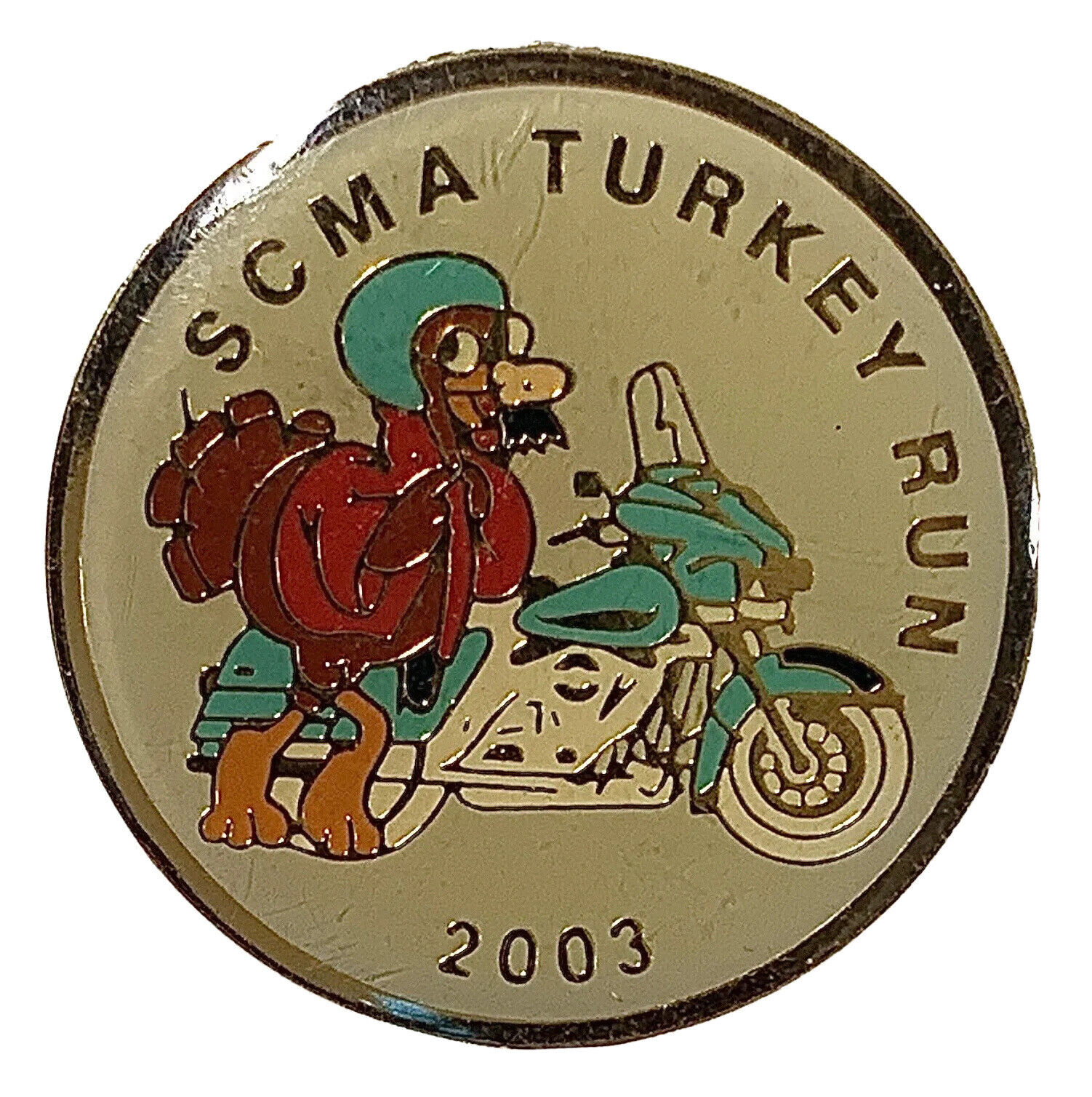 Vintage Southern California Motorcycle Association SCMA 2003 Turkey Run Hat Pin