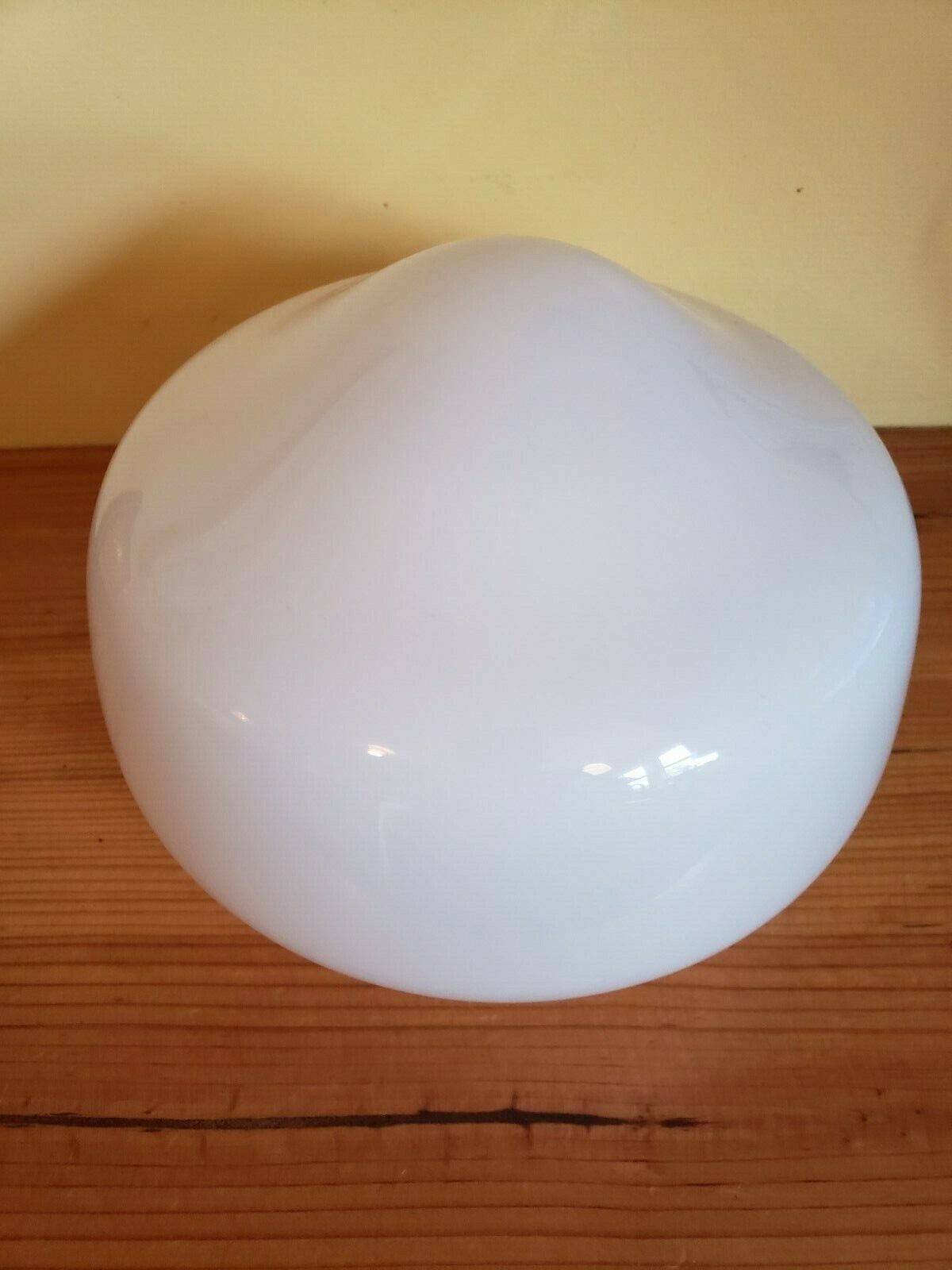 Vintage School House Light Fixture White Milk Glass Shade 3-7/8th Fitter (1)