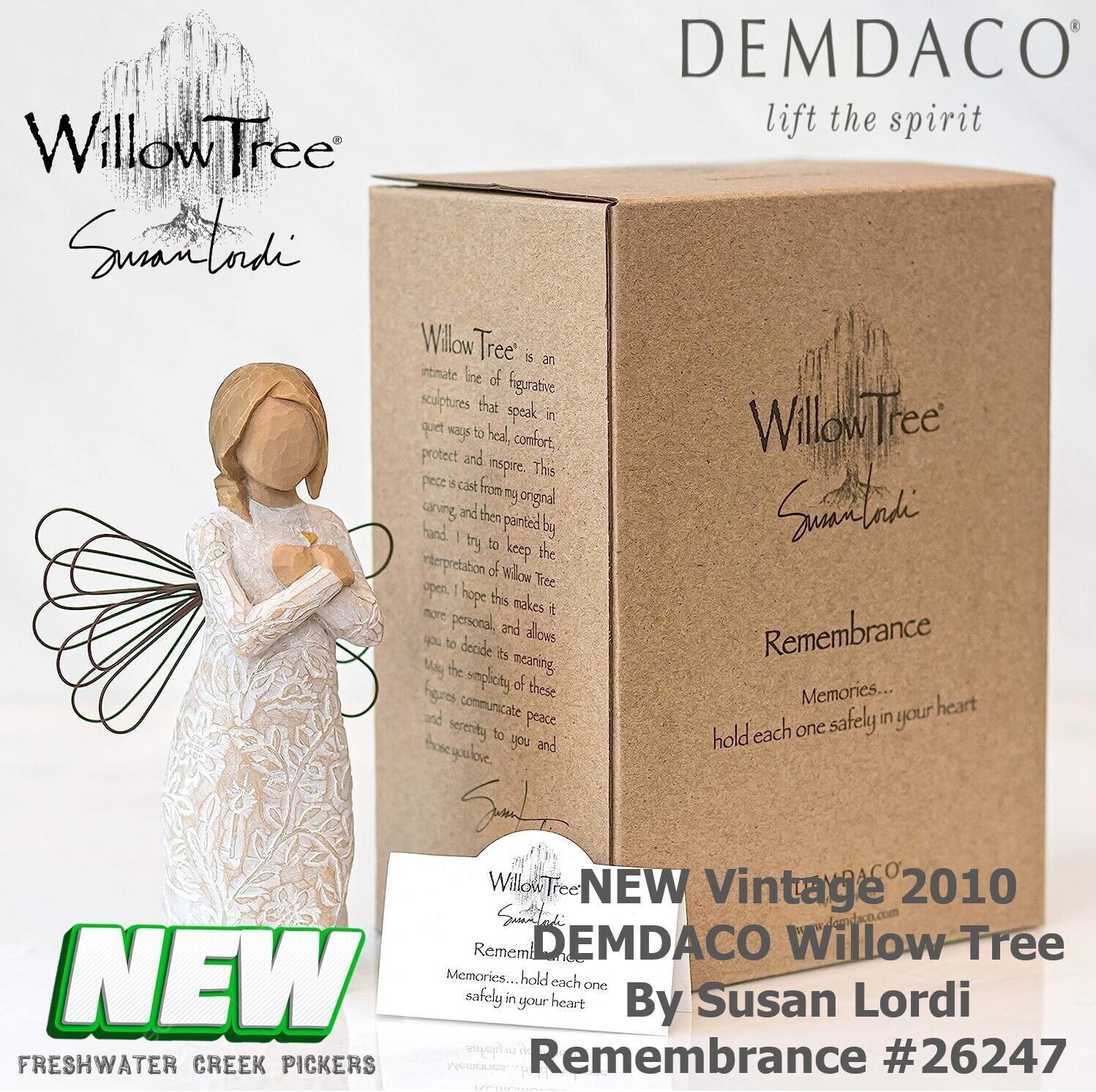 Rare NEW Vintage 2010 DEMDACO Willow Tree By Susan Lordi Remembrance #26247