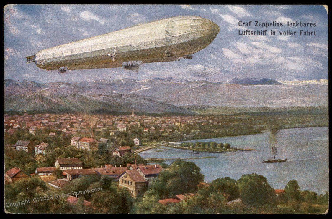 Germany Pioneer Zeppelin Airship In Flight PPC 78692