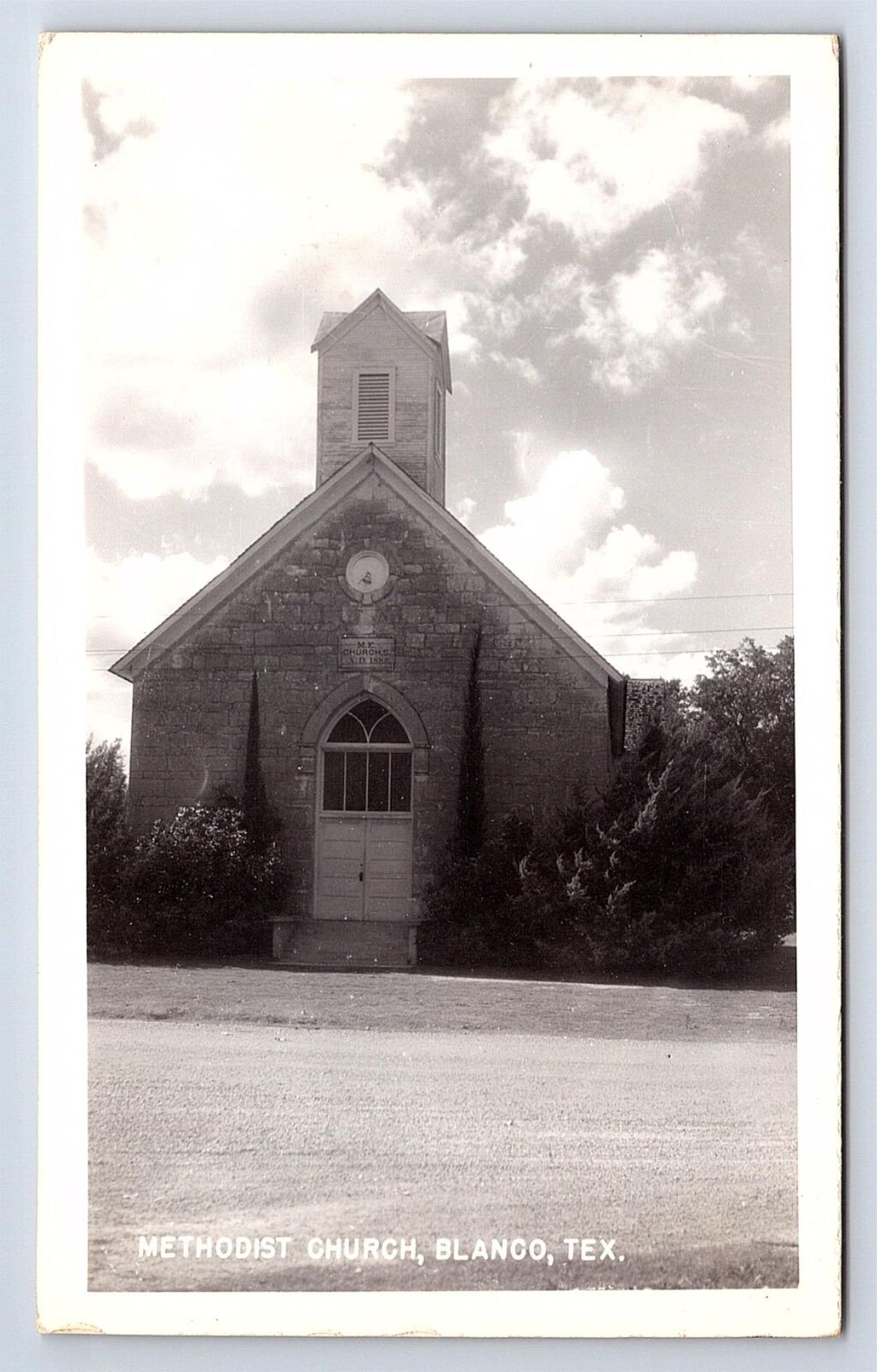 Postcard RPPC Methodist Church Blanco Texas