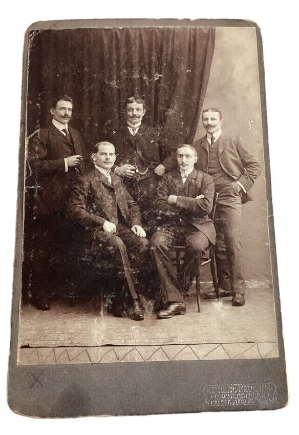 The Five Brothers Portrait Photo Cabinet Card