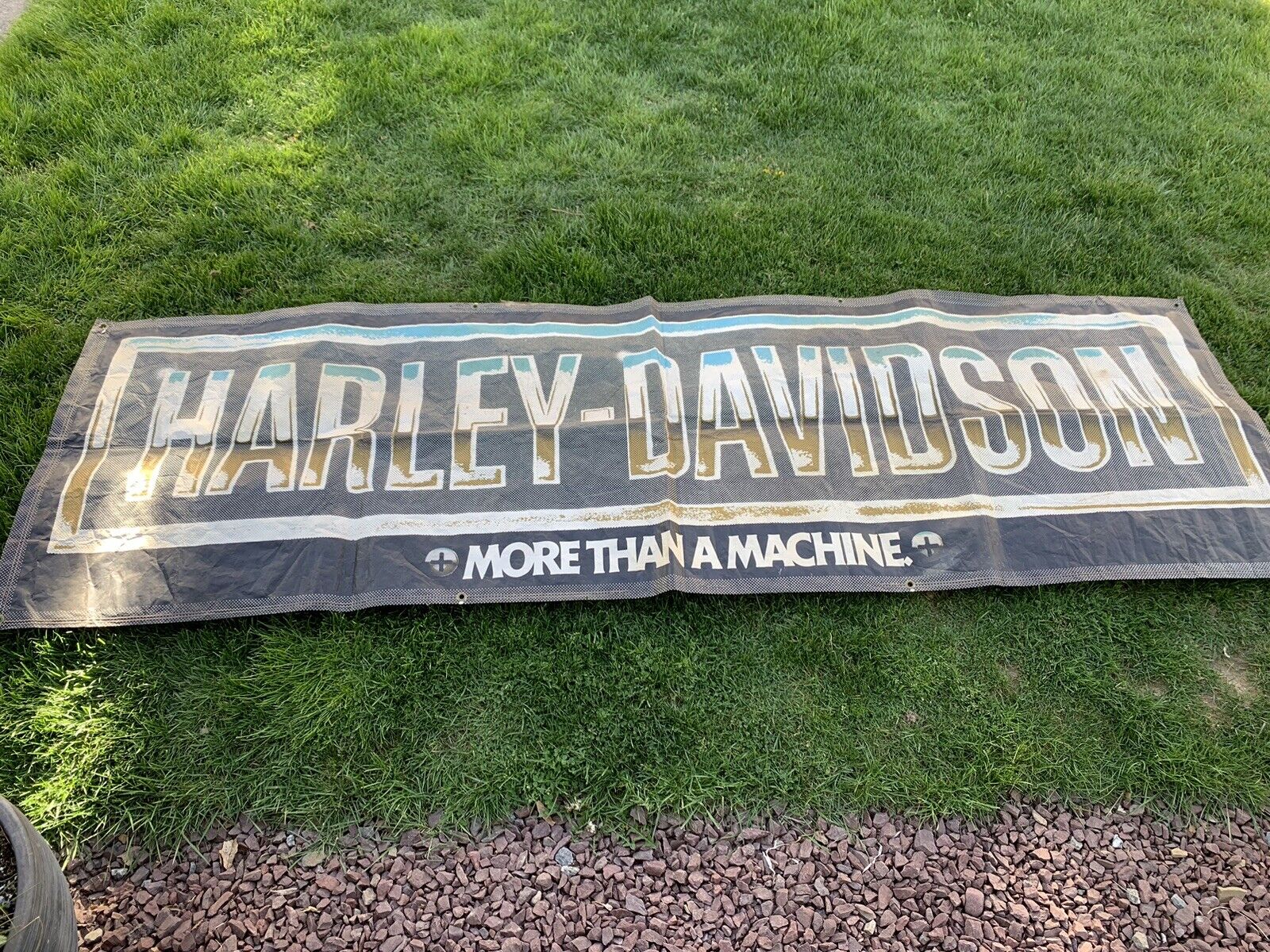 Harley Davidson Banner Vintage Dealership Advertising