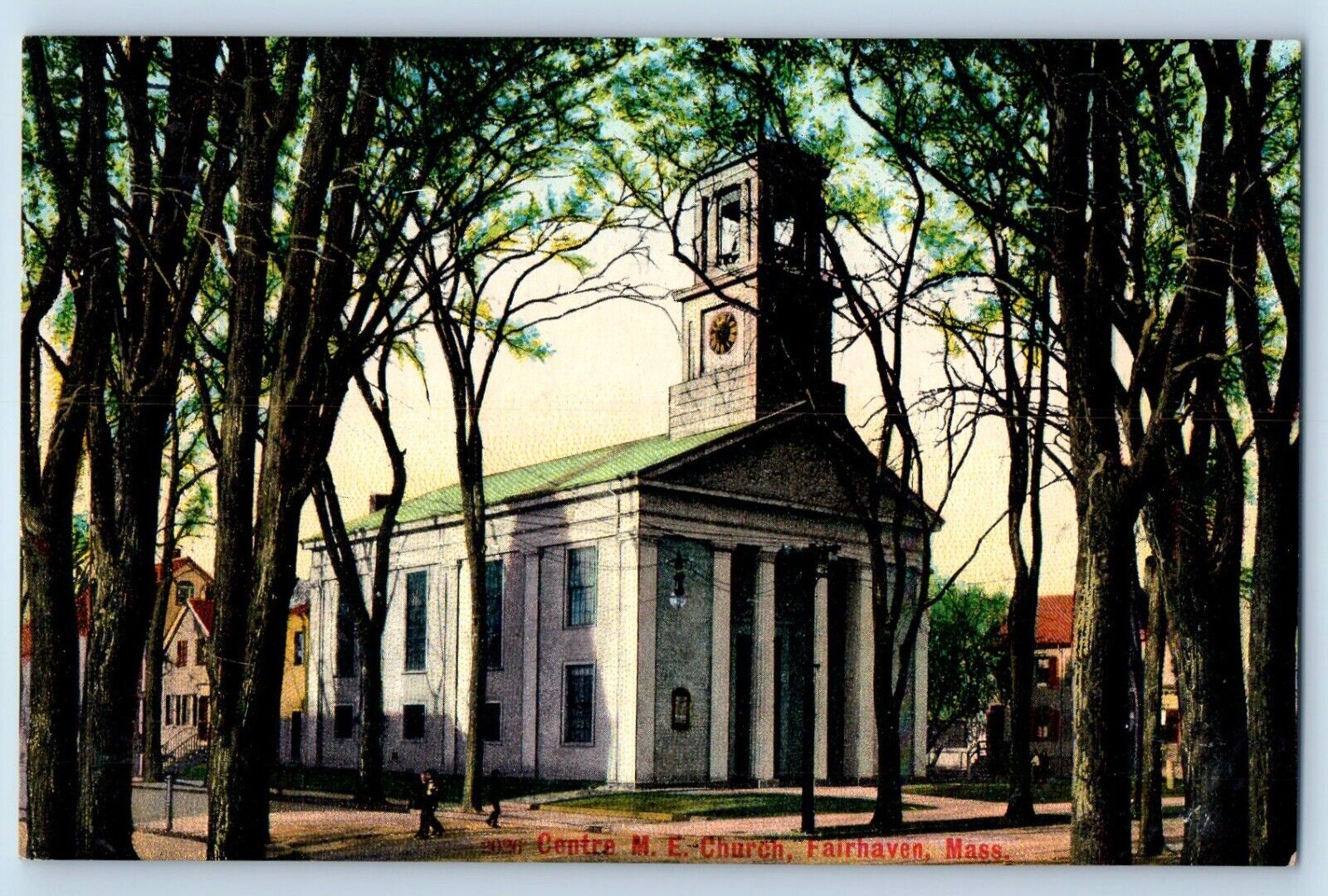Fairhaven Massachusetts Postcard Centre ME Church Exterior Building 1905 Vintage