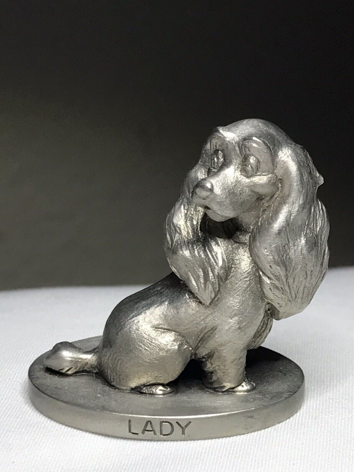 Vintage Walt Disney Productions Lady And The Tramp Pewter Figurine ~ USA