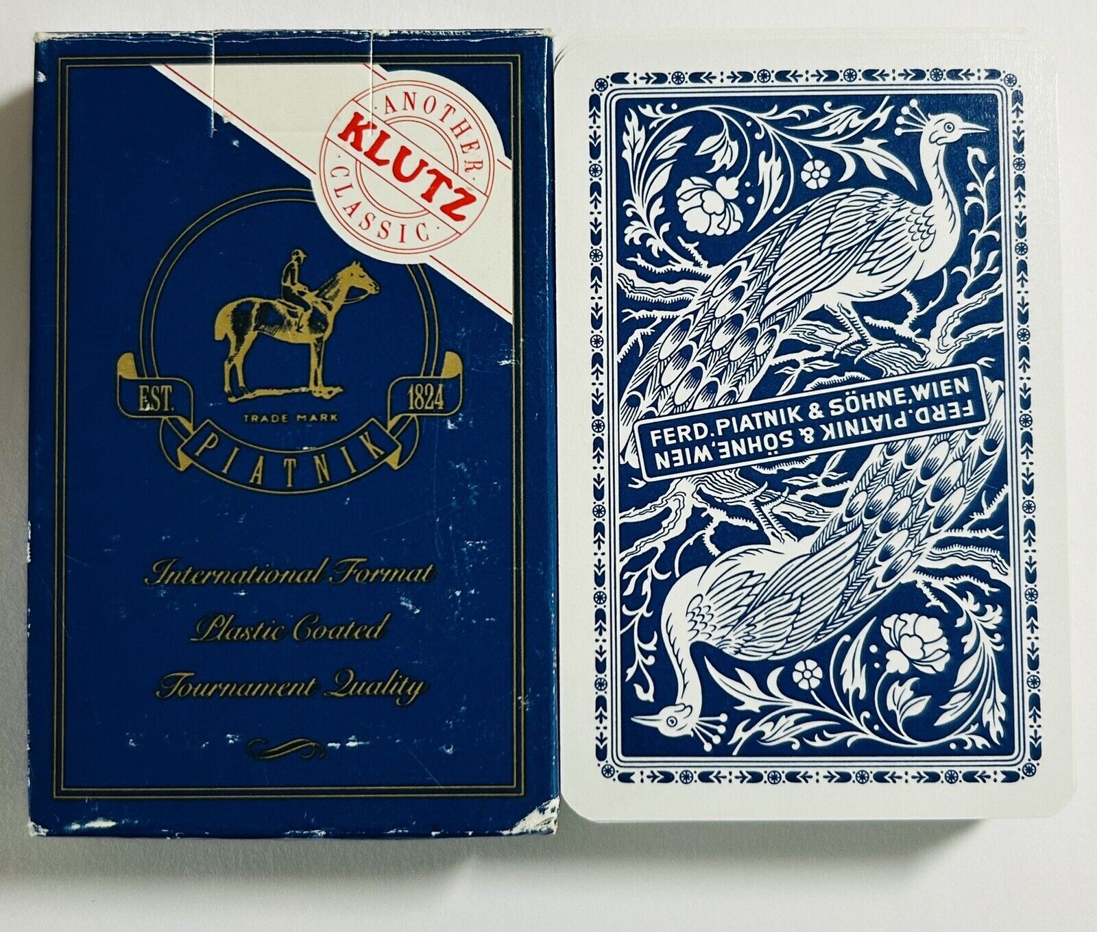 Vintage Deck - Playing Cards FERD PIATNIK & SOHNE-Blue Peacocks-Klutz 