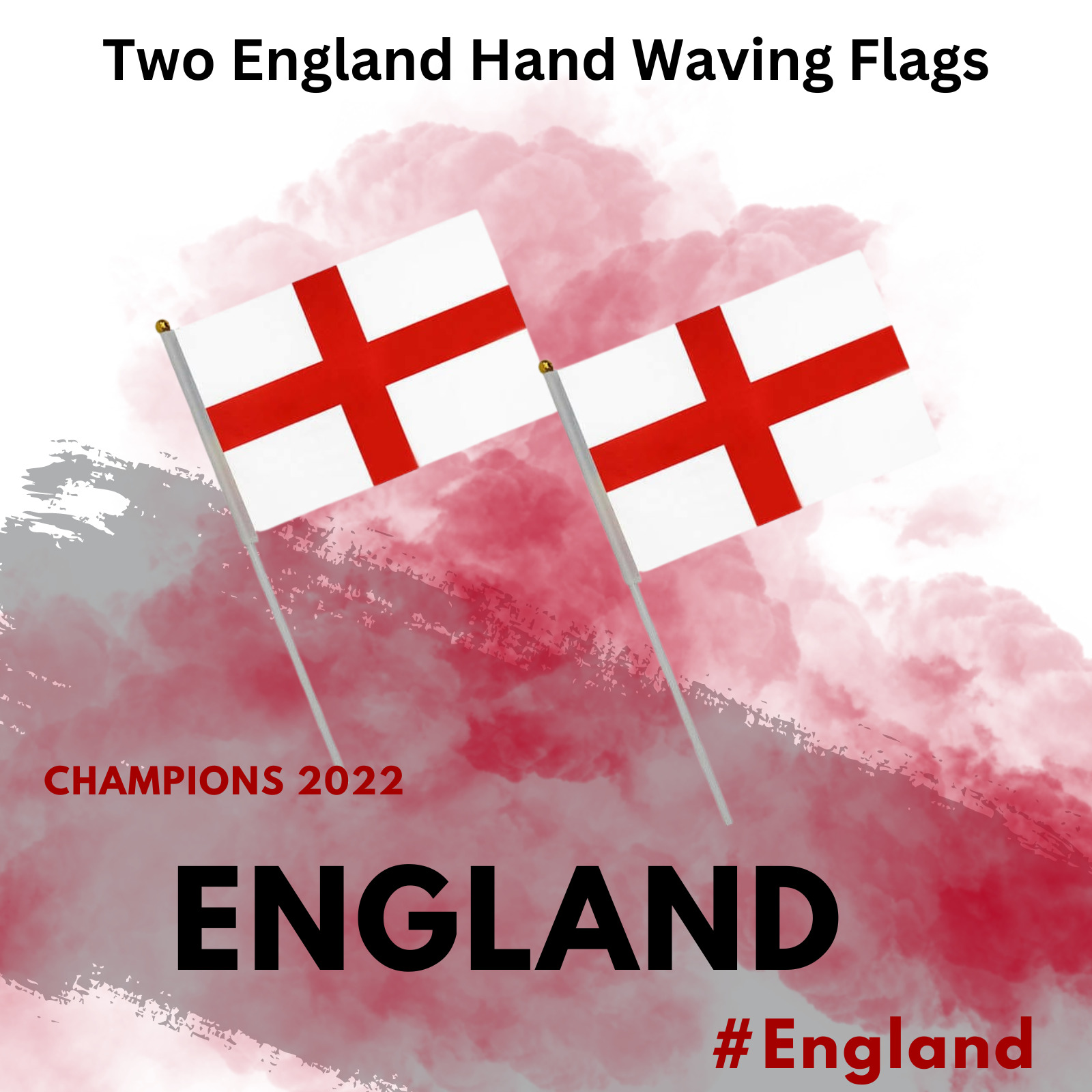 2 x Small Waving Flags Country Flags World Cup Qatar 2022 Football UK Rugby
